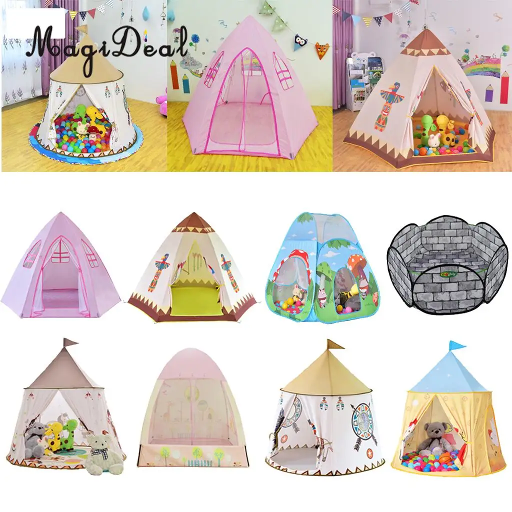 Folding Pop Up Play Tent Brick Wall Ball Pit Teepee Castle Tent Bedding Tent Kids Playhouse Garden Toy