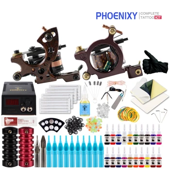 

Complete Tattoo Kit Machine Gun Set LED Tattoo Power Supply Cheap Tattoo Kit Set Grips Needles Tips Supplies Tattoo Machine Set