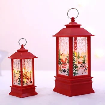 

LED Christmas Candle with Holder LED Tea light Candles Cages Elk Santa Claus Printing Candlestick Xmas Decoration For Home