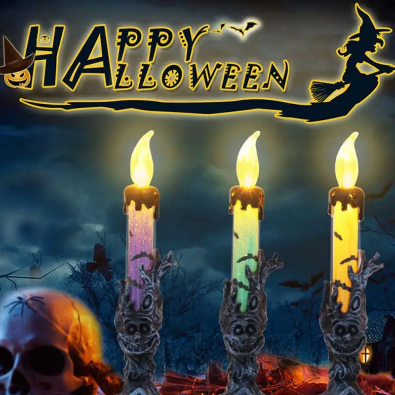 

Halloween LED Night Lights Vintage Candle Lamp Terror Tombstone Skull Ghost Head Candle Lamp Party Festivel Decor night light