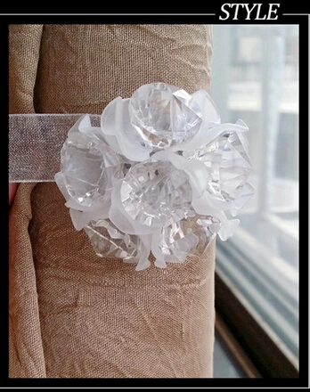 1pair X Flower Magnetic Voile Tiebacks Holdback For Voile Net