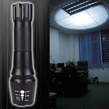 

CASTNOO T6 LED Zoomable 5-mode Flashight 18650 AAA Torch Lamps Black+Charger
