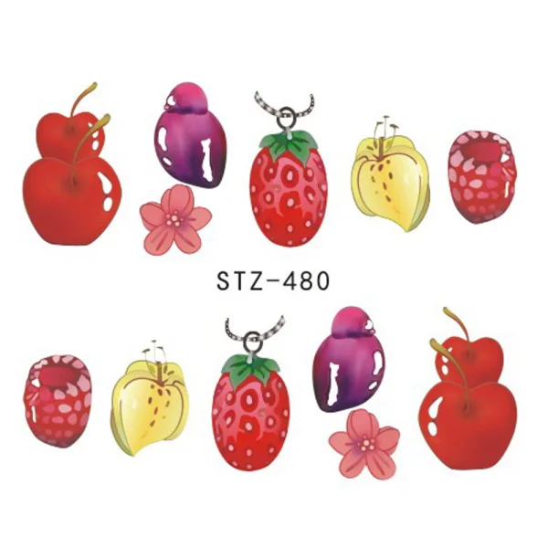 1 шт фруктовые наклейки для ногтей клубничный торт ювелирные изделия водяные наклейки для ногтей художественные наклейки слайдер акварельные DIY маникюрные LESTZ461-500 - Цвет: STZ480