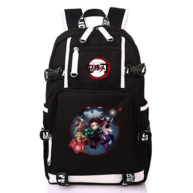 Японское аниме Demon Slayer: Kimetsu no Yaiba Bookbag брезентовые школьные рюкзаки USB рюкзак для ноутбука мультяшный дорожный рюкзак Rugzak - Цвет: 14