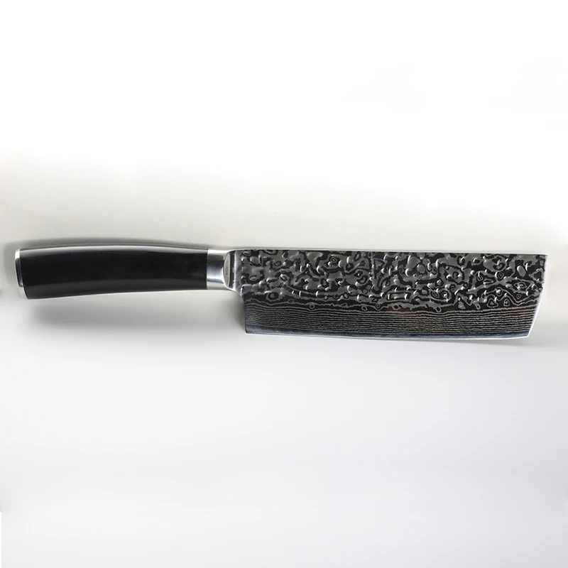 Дамасские кухонные ножи японские ножи накири 7cr17 нержавеющая сталь шеф-повара нарезки мясные овощные Кухонные нож для приготовления пищи