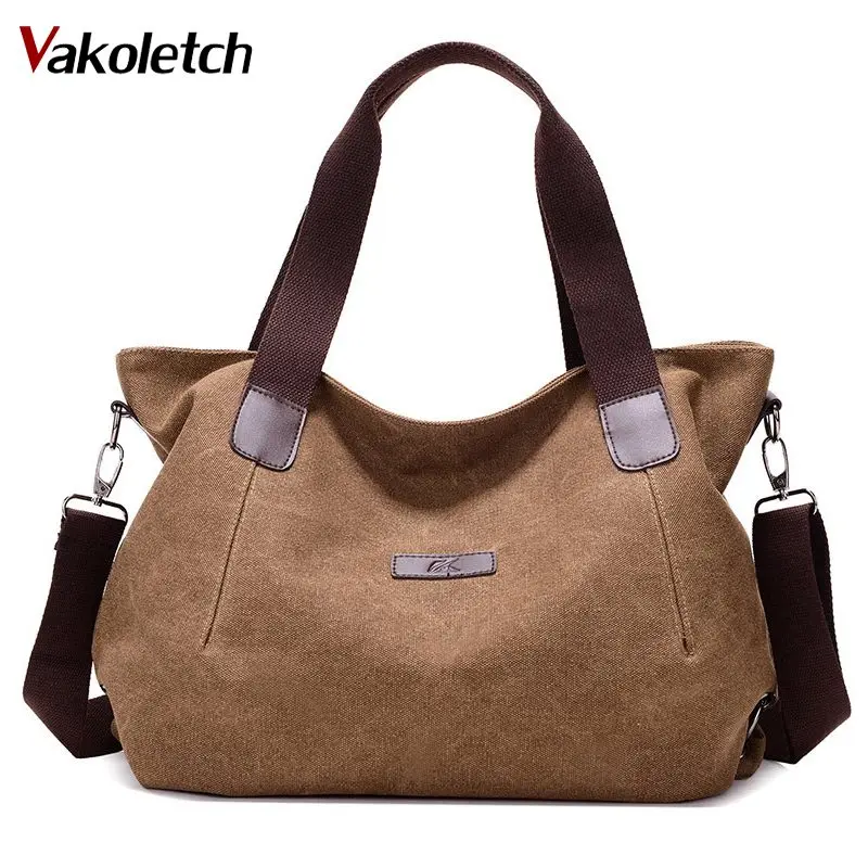 Casual Canvas Shoulder Bags Vintage Crossbody Messenger Bags Female