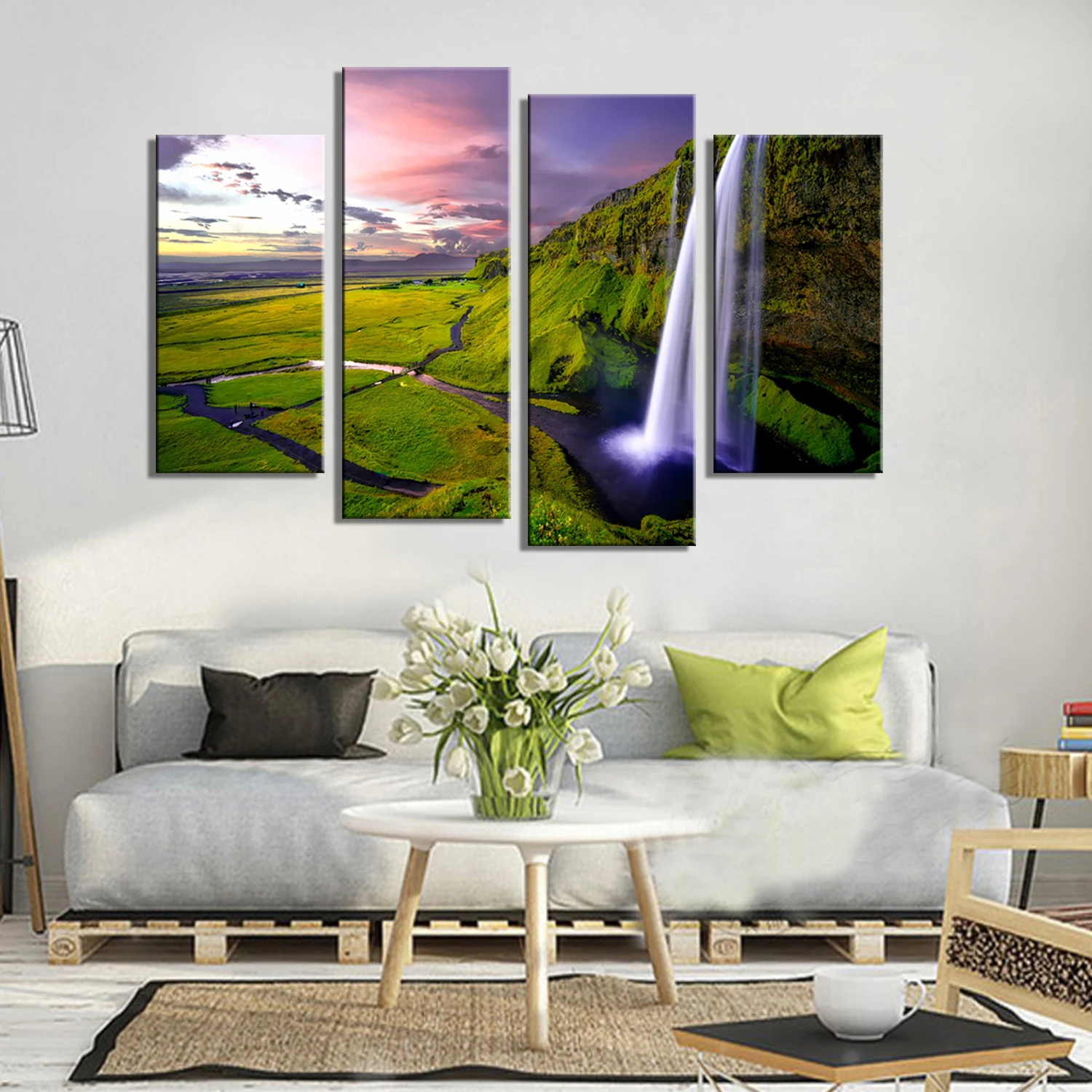 

Drop Shipping 4 Panel Wall Modular Paintings Canvas Wall Art Canvas Prints Landscape Decorative Pictures for Living Room Bedroom