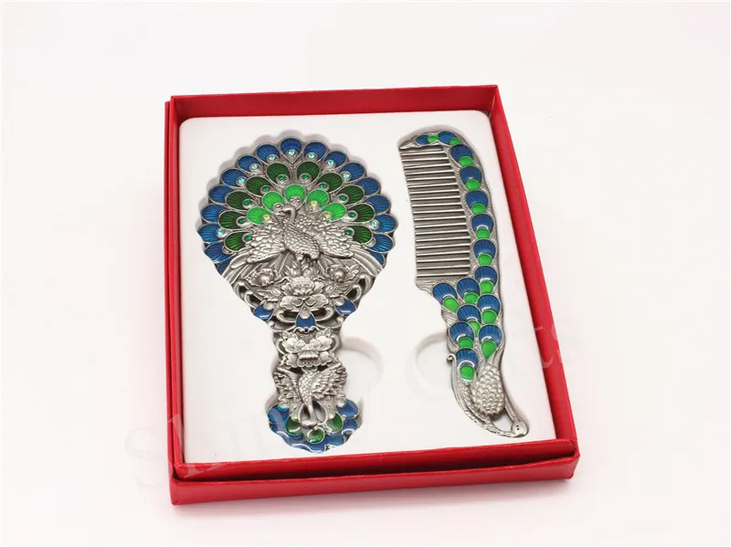 Peacock mirror comb sets (4)