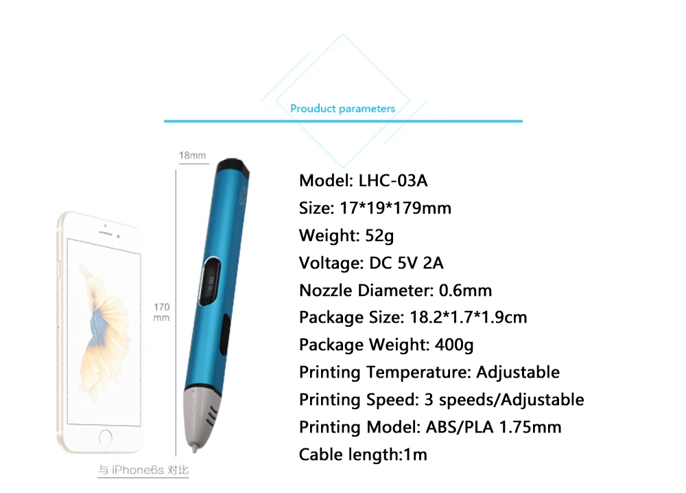 LIHUACHEN USB 3D Ручка детская ручка для рисования подарок на день рождения ребенка использование PCL нити лучшая 3d Ручка для принтера