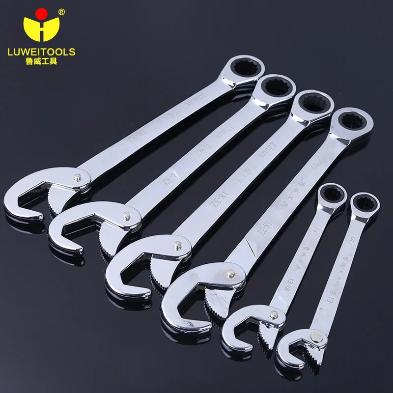 

LUWEI Adjustable Wrench + Ratchet Socket Spanners Multifunctional Universal Ratcheting Tool 4 sizes options