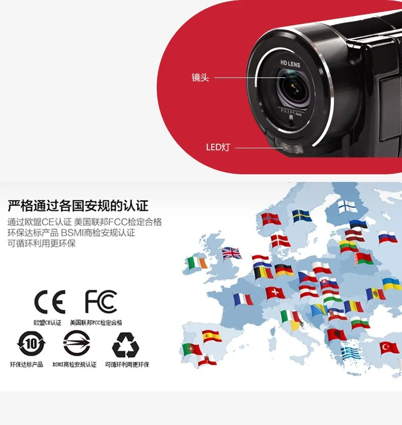 WINAIT 1080 P HD вспышка Цифровая видеокамера литий-ионная батарея Портативный DVD 16x цифровой зум Мини HDV-V7 дистанционное управление