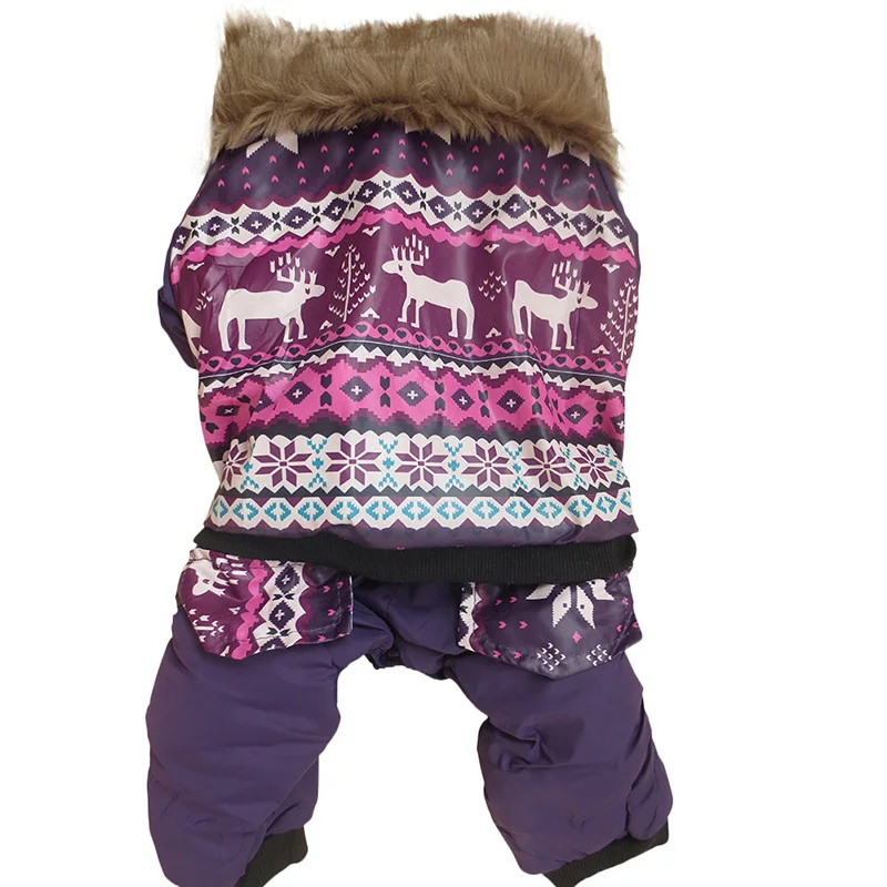 

Large Puppy Winter Fleece Jumpsuit Clothes Pets Dogs Coats Warm Outwear Outfit Costume Snowflake Winter Clothes for Pets