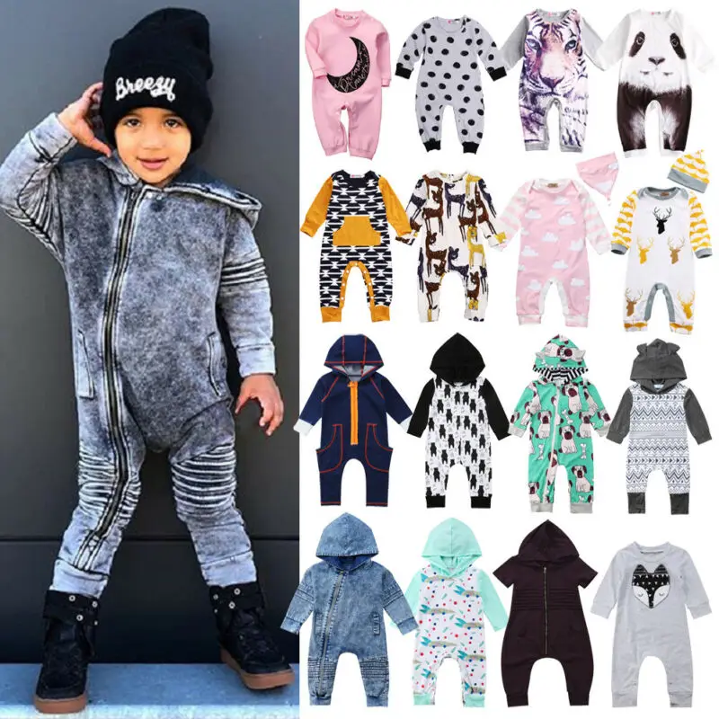 

Cute Baby Rompers Long Sleeve Summer Autumn Winter Girls Boys Clothings Cartoon Casual Animal Bear Deer Plyasuits Jumpsuit Sets