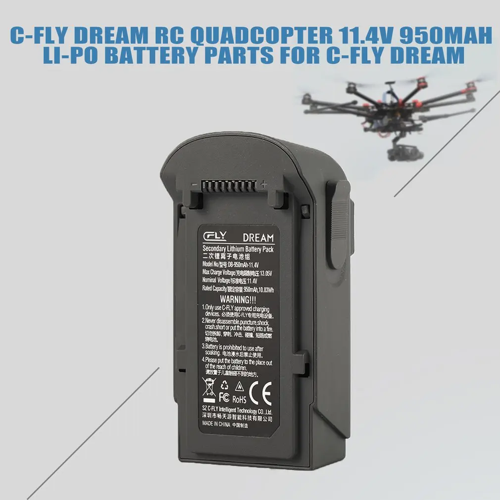 

Battery for C-FLY Dream 11.4V 950mAh 3S RC Fodable Quadcopter 11.4V 950mAh 3S Li-po Rechargeable Battery Spare Parts Accessories