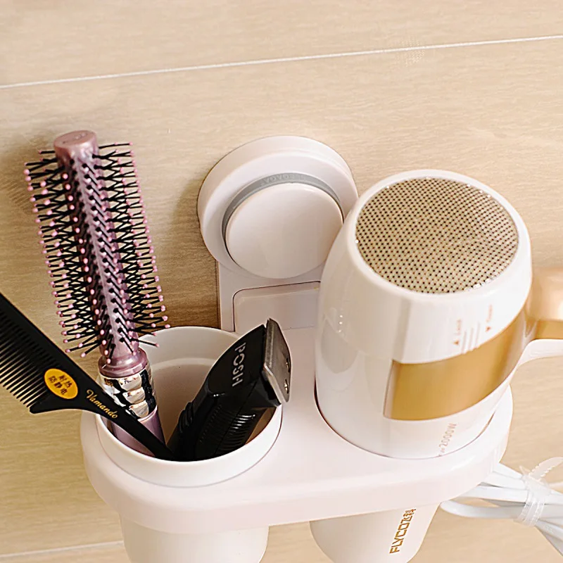 Hair Dryer Holder Storage Rack Stand Organizer with Basket shelf