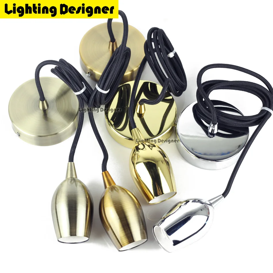 

New Copper Brass color E27 pendant light Lamp holder 220V led bulb Incandescent Edison bulb LED Vintage Retro decor hanging Lamp