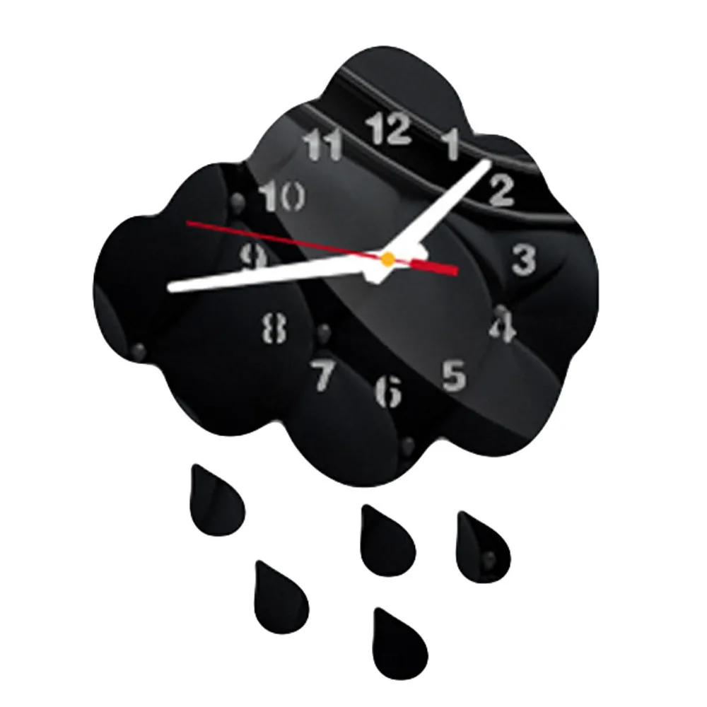 

2018Fashion DIY wall acrylic clock mirror Water Droplet Shape Removable Diy Acrylic 3D Mirro clock on the wall clock vintage @40