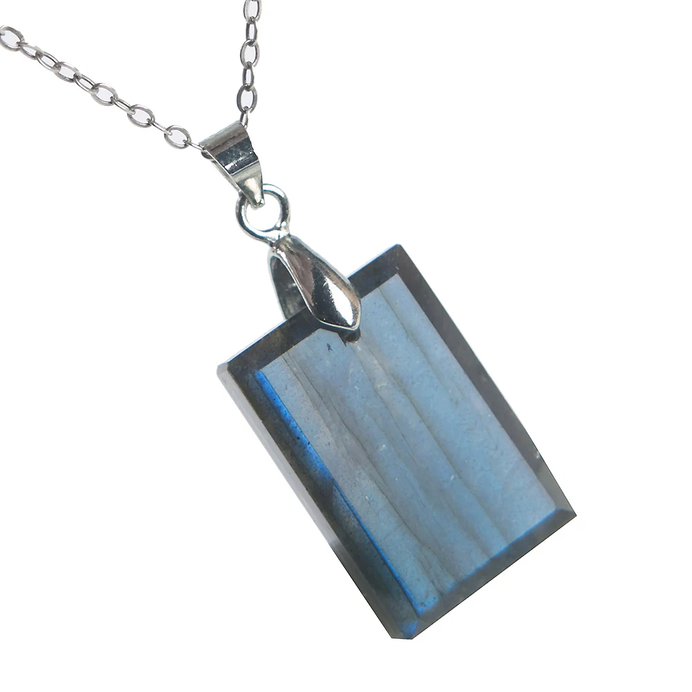 

Ожерелье с подвеской из натурального синего искусственного Лабрадорита, ювелирные изделия для женщин и мужчин, подарок, бусины из драгоценных камней диаметром 22x14 мм AAAAA