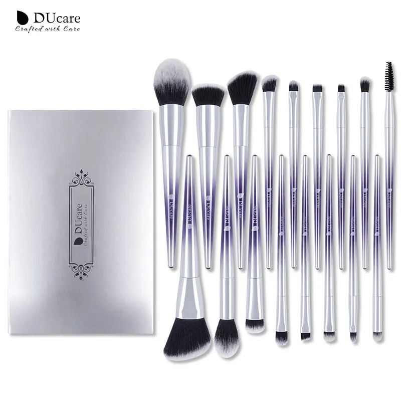 DUcare 17 шт. набор кистей для макияжа, основа для пудры, теней, бровей, кисти для макияжа, косметический набор инструментов