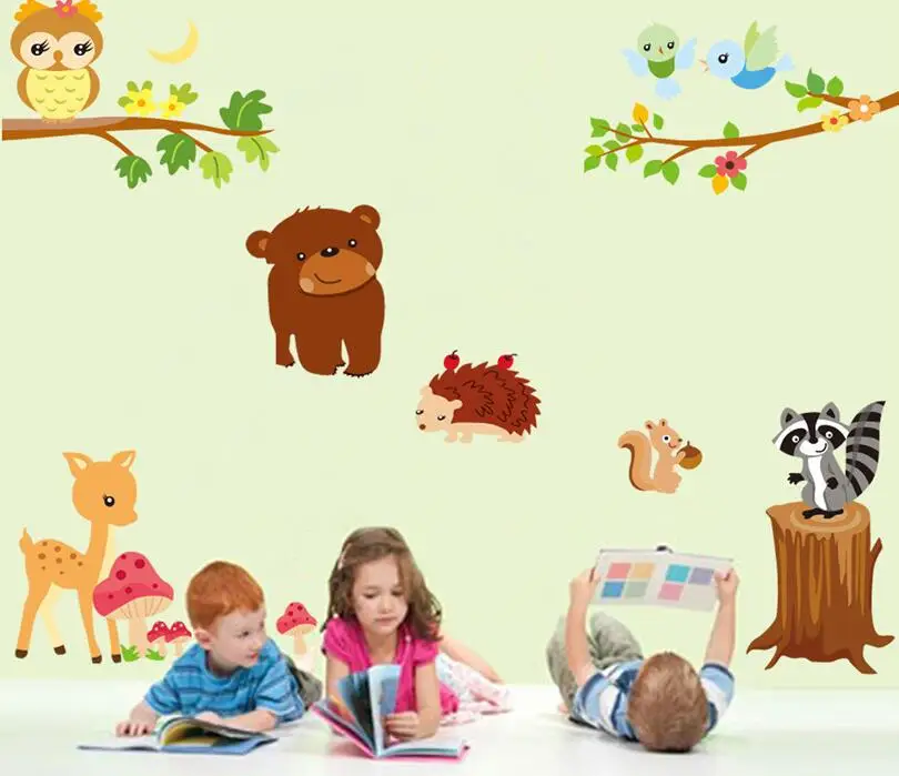 

150x110cm (59"x44") JM7217 Removable Tree Owl Wall Sticker Bird Home Decoration Wall Art for Kids Rooms DIY Mural Mixable