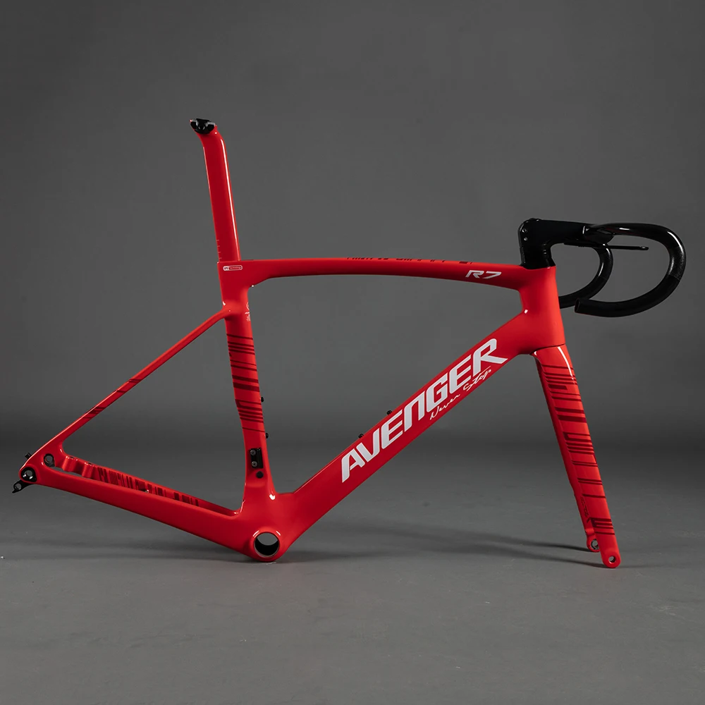 Top Avenger R7 Carbon Bicycle Frame All InnerCable bicicleta ruta カーボンフレーム Frame Road Disc Brake Rear Derailleur 142x12 Front 100x12 5