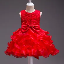 Модное детское платье для дня рождения с объемным цветком для девочек; Детские бальные платья для свадебной вечеринки; Пышное Платье с цветочным узором для девочек; цвет фуксия, синий, розовый