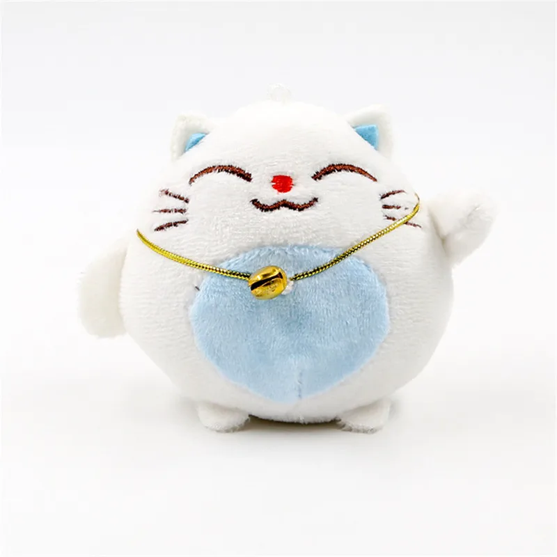 Fortune Cat Plush Keychain Toys Kawaii Lucky Cats Neko Key Bag Pendants Peluche Dolls 24pcslot 7cm (2)