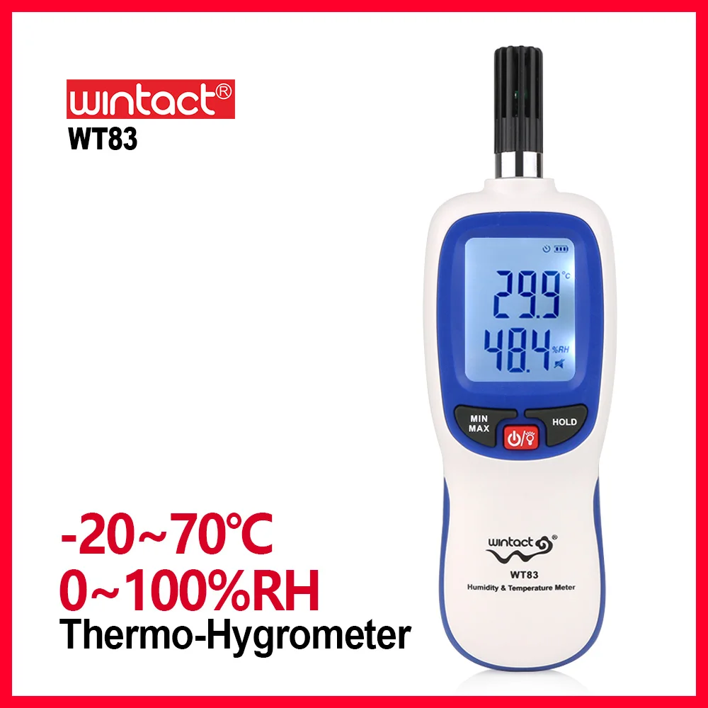 

WINTACT Digital LCD Thermometer Hygrometer temperature moisture meter Humidity meter tester monitor 2 in 1 WT83-WINTACT