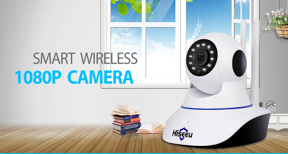 Hiseeu Домашняя безопасность 1080P 3MP Wifi ip-камера аудио запись SD карта памяти P2P HD CCTV Беспроводная камера видеонаблюдения радионяня