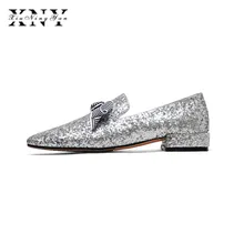 XIUNINGYAN/ г. летние модельные туфли женская обувь без застежки на плоской платформе женская дышащая обувь Zapatillas Slipony женская обувь из блестящей ткани