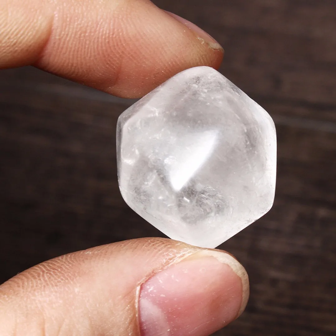 7pcs Clear Quartz Platonic Solids Sacred Geometric Set Meditation Crystal Gifts