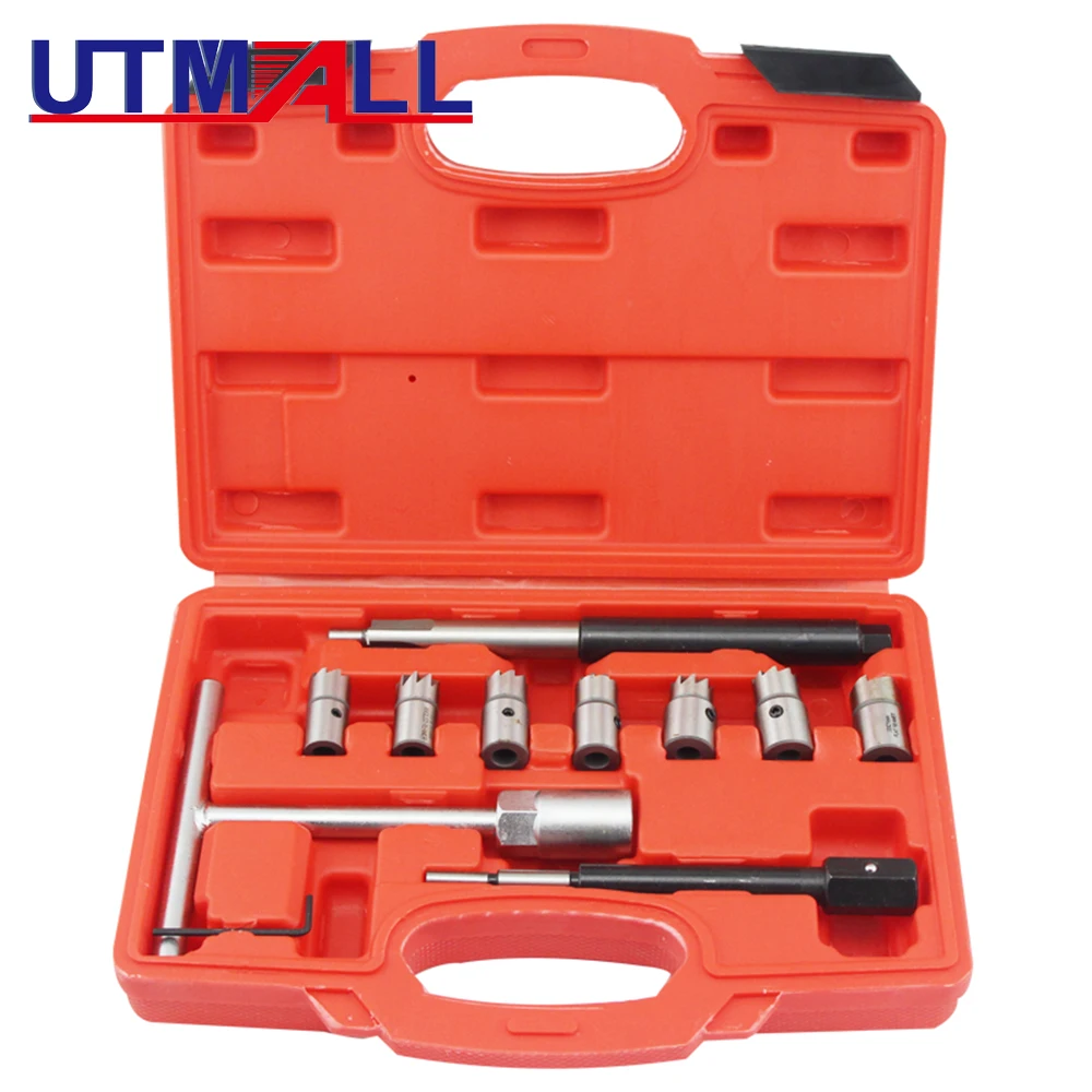 £13.80 5pc 7pc 10pc 17pc Diesel Injector Seat Cutter Cleaner Tool