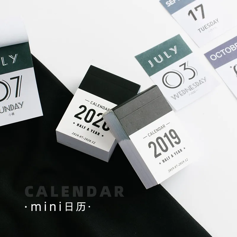 

2020 / 2019 Year Mini Calendar Stationery Index Decorative material Label Calendar Sticker DIY Work Schedule No stickiness