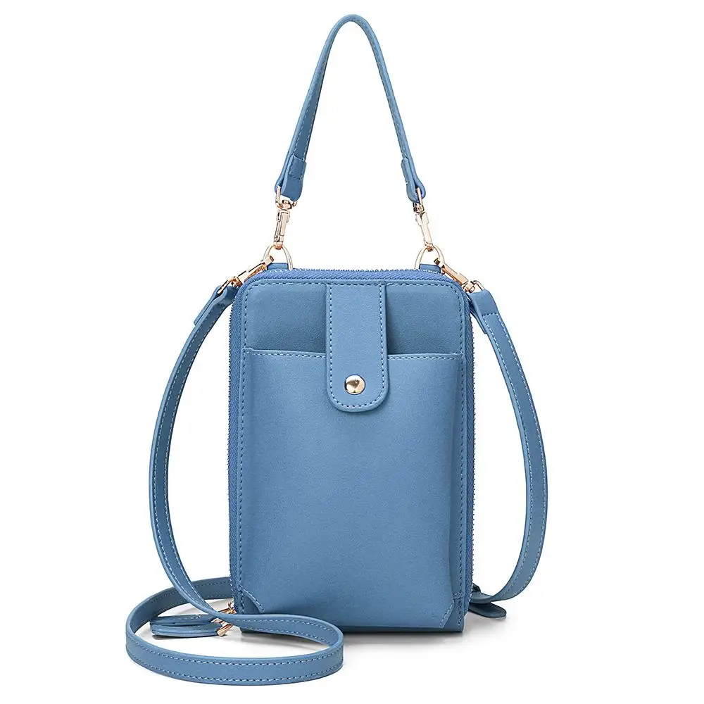 Синий Brand Mini Crossbody Shoulder Bag Women High Quality Cell Phone Pocket Ladies Purse Clutch Fashion PU Leather Handbags Female - Цвет: Синий