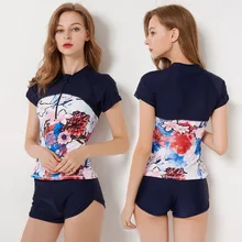 Женский купальник тонкий танкини для женщин девочек Лонгслив под змеиную кожу Fattening Plus Animal полиэстер FMZXG