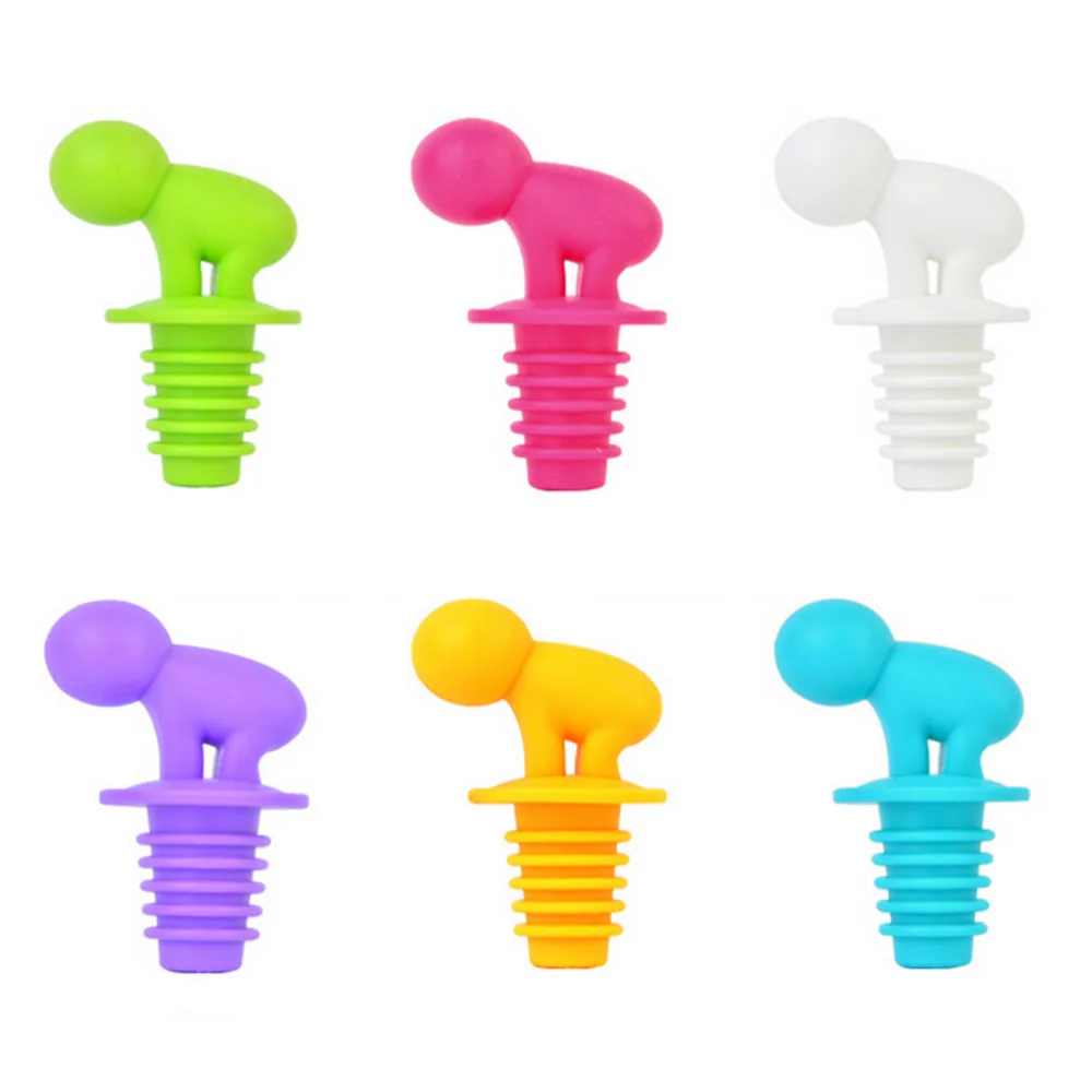 New Creative Silicone Small Drunkard Champagne Wine Bottle Stopper with