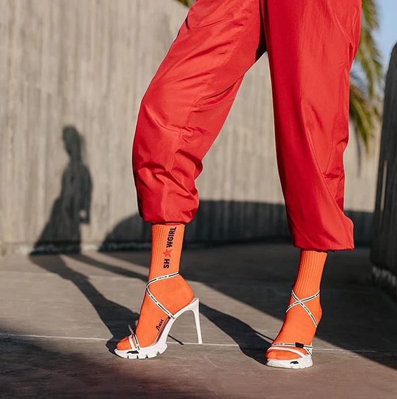 

Ins new cross-strap high heel alphabetic sandals with open toes Roman Wind Street to shoot high heel nightclub women's shoes
