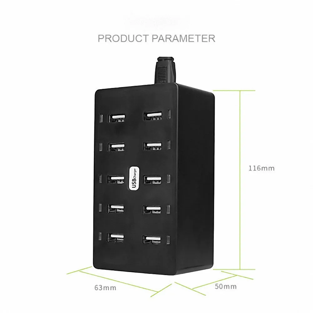 10 портов USB зарядное устройство 5V10A светодиодный индикатор зарядная станция для