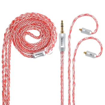 

NICEHCK MMCX/2Pin Connector 3.5/2.5/4.4mm Balanced 8 Core Silver Plated Cable For TRNV90 ZSX ZSN ZS10 C12 C16 NICEHCK NX7 Pro/DB