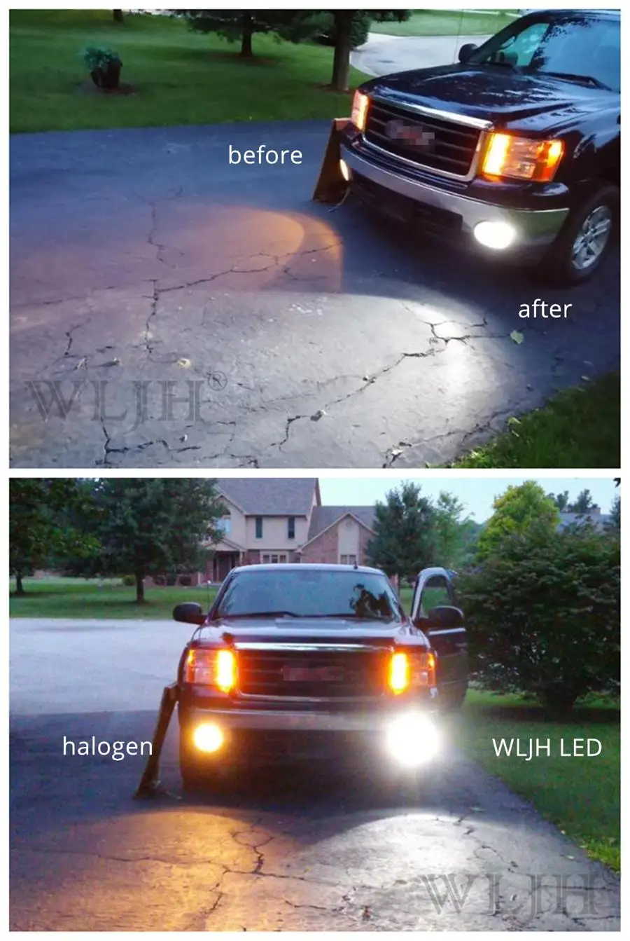 Carro de Condução Wljh Atualização Canbus v 24 h1 Levou Bulbo 1000 Lumen 72 w Auto Diurna Drl Execução Luzes Lâmpada Led Fog Lâmpadas 2x 12 7 Automóveis e motos