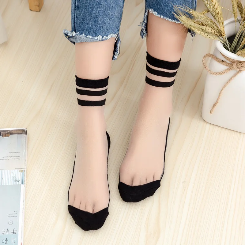 

Sexy Lace Mesh Fishnet Socks Mixed Fiber Transparent Stretch Elasticity Ankle Net Yarn Thin Women Cool Socks 1pair=2pcs ws168