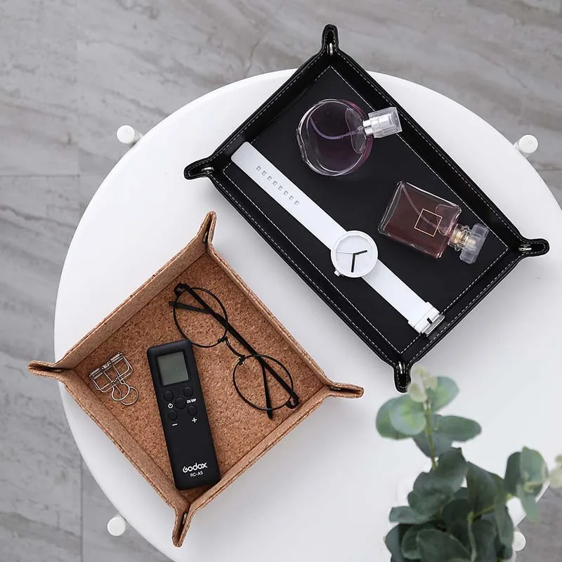 JINSERTA Dice Holder PU Leather Folding Tray Dice Rolling Tray for Serving Collapsible Wallet Coin Key Trinket Storage Box