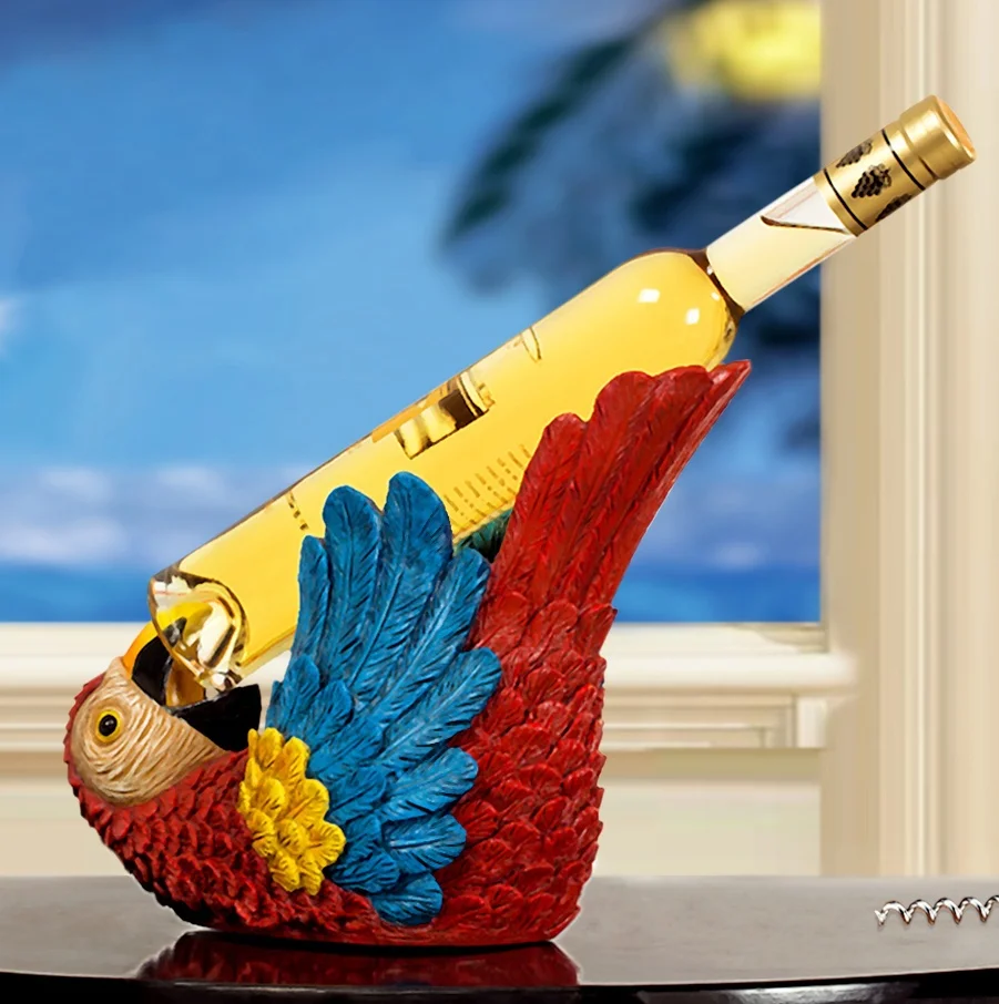 Buy Parrot Statue Grape Wine Bottle Holder Resin