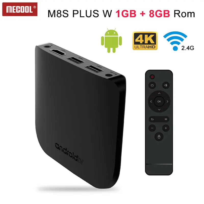 

MECOOL M8S Plus W Amologic S905W quad core android 7.1 1gb DDR3 8gb rom 2.4G wifi 4K HDTV 2.0 1080P Smart tv box pk X96 mini box