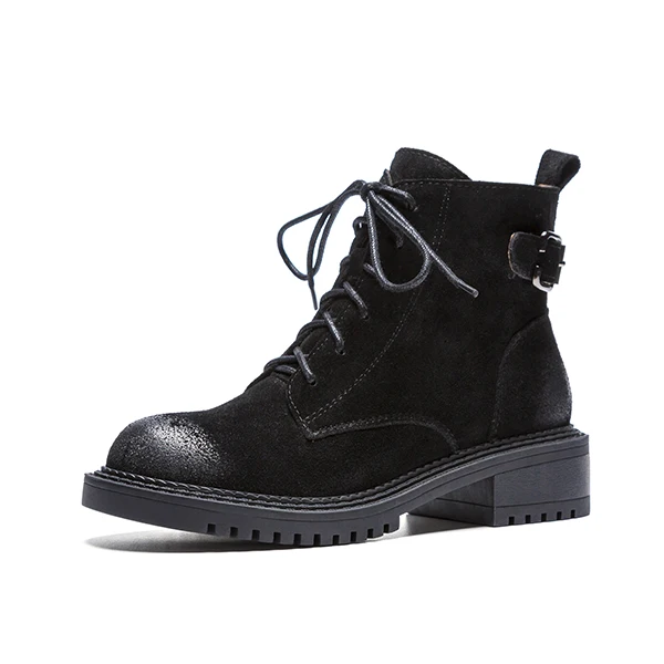 Black Cow Suede JSI/повседневные женские ботильоны с острым носком; Новая модная обувь на квадратном каблуке с бантиком-бабочкой; женские ботинки ручной работы на среднем каблуке; JO240 - Цвет: Black Cow Suede