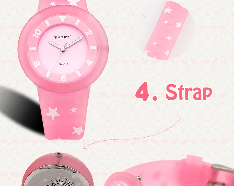 Snoopy детские женские часы детские светящиеся часы классные милые кварцевые наручные часы для девочек спортивные водонепроницаемые часы