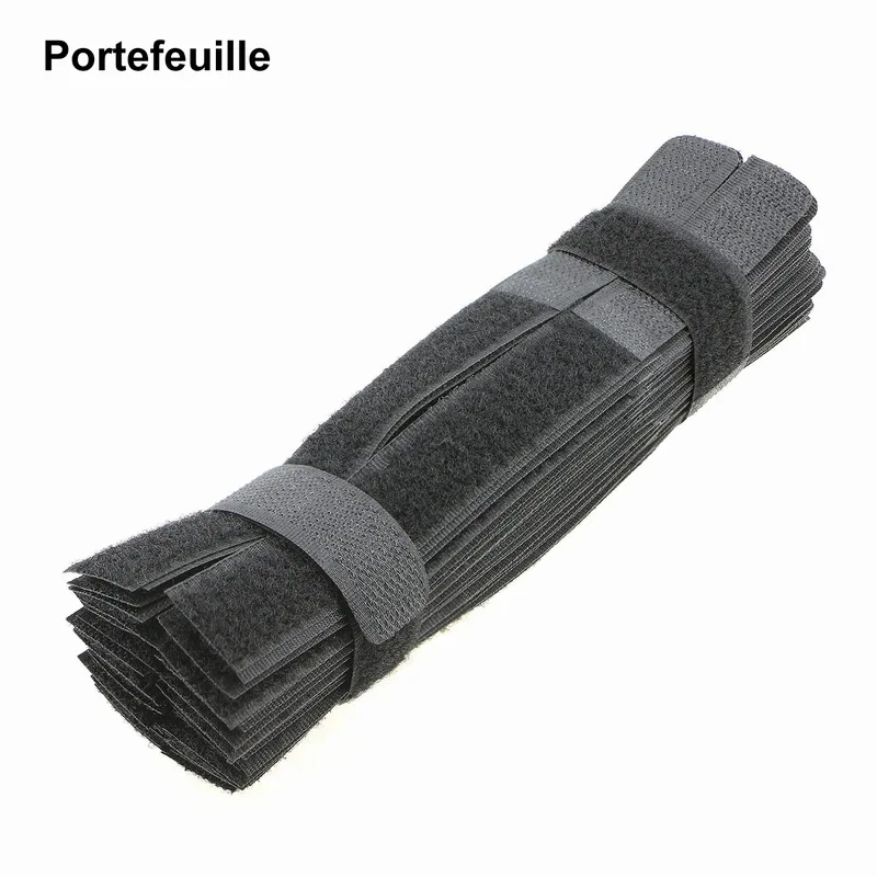 Portefeuille 50pcs Cable Ties Reusable Fastening Wire Organizer Cord Rope Holder for PC TV iPhone Earphone Cable Organizador (1)