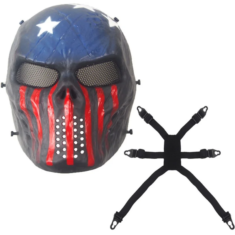 Череп Скелет полное лицо Хэллоуин вечерние маска для страйкбола армейские игры TPR защита для глаз маска для косплей вечерние Декор