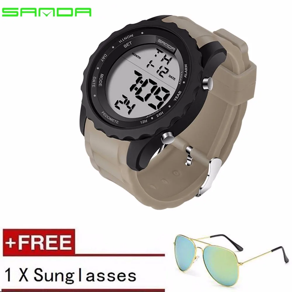 

SANDA Man Rubber Tactical Military Sport Wrist Watch Mens Watches Top Brand Luxury LED Digital Date Quartz Watch 369