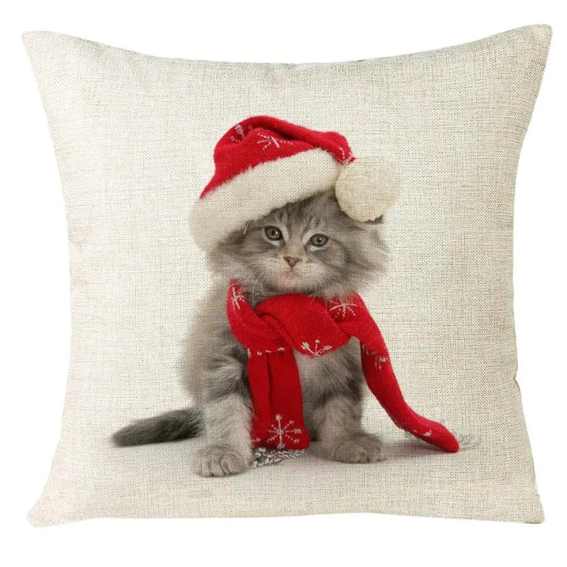 

sofa decorative cushions Xmas Christmas Cat Sofa Home Decoration Festival